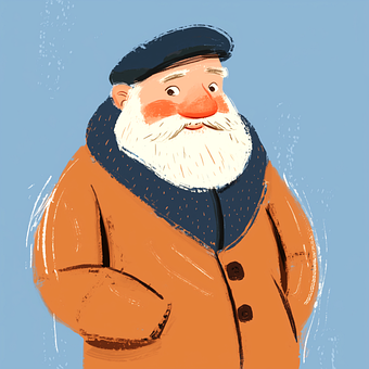 Viejo, Hombre, Santa, Blanco, Barba