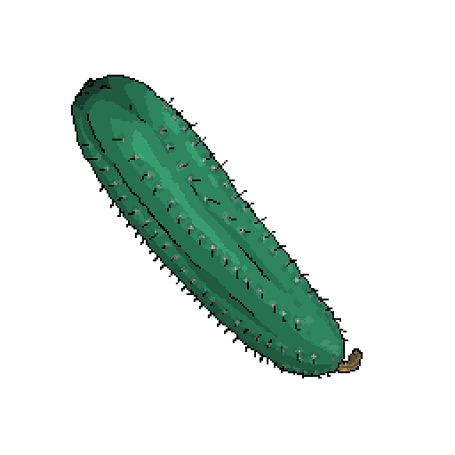 Free cucumber pixel art illustration