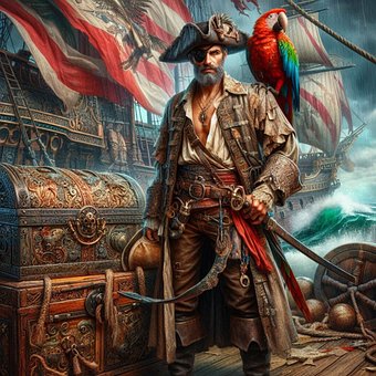 Pirat, Piratenkapitän, Papagei
