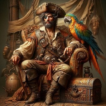 Pirat, Piratenkapitän, Papagei