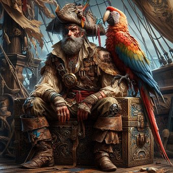 Pirat, Piratenkapitän, Papagei