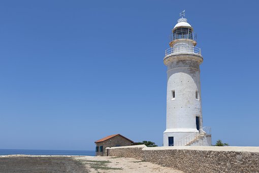 Fyrtårn, Paphos, Cypern, Hav