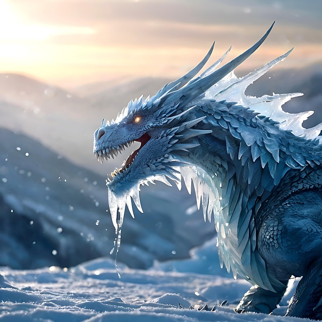 Free ai generated dragon frost illustration