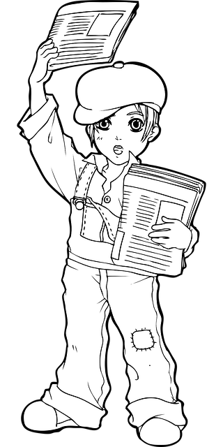 Free paperboy cap newspapers illustration