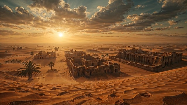 Free ai generated atlantis desert illustration