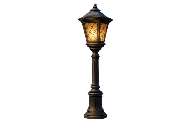 Free street lamp vintage lantern glowing lamp post illustration