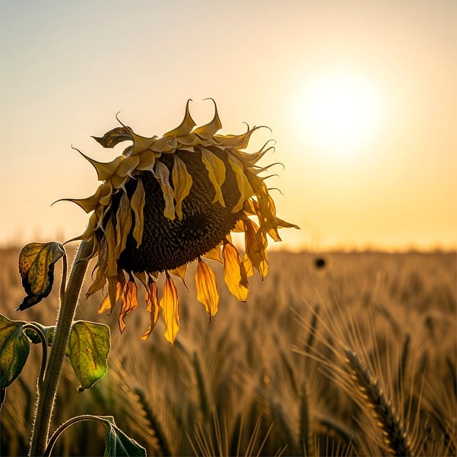 Free sunflower heat drought illustration