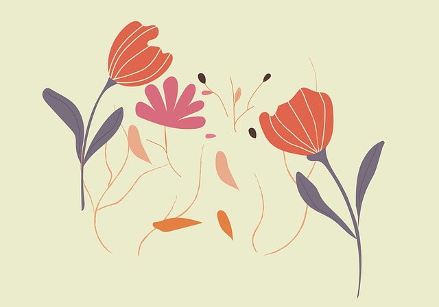 Free flowers summer drawing illustration