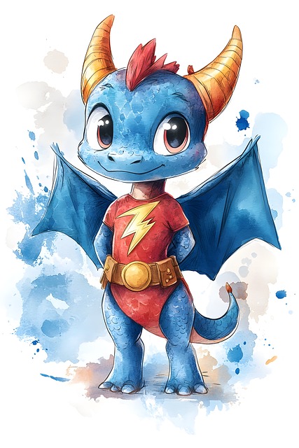Free ai generated super hero dragon illustration