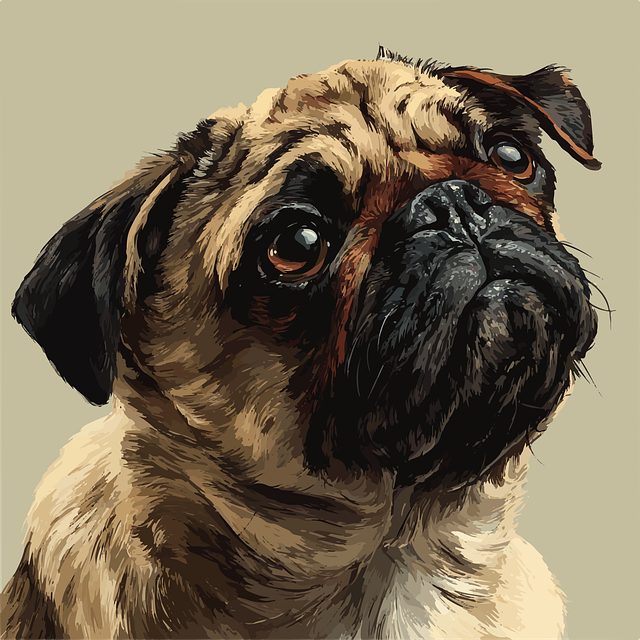 Free ai generated pug dog vector