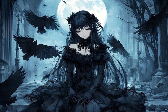 Free ai generated woman gothic illustration