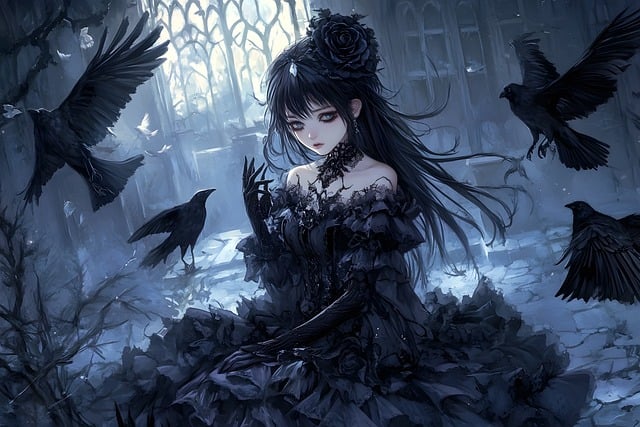 Free ai generated woman gothic illustration