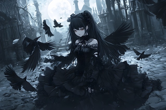 Free ai generated woman gothic illustration