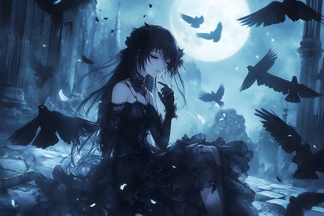 Free ai generated woman gothic illustration