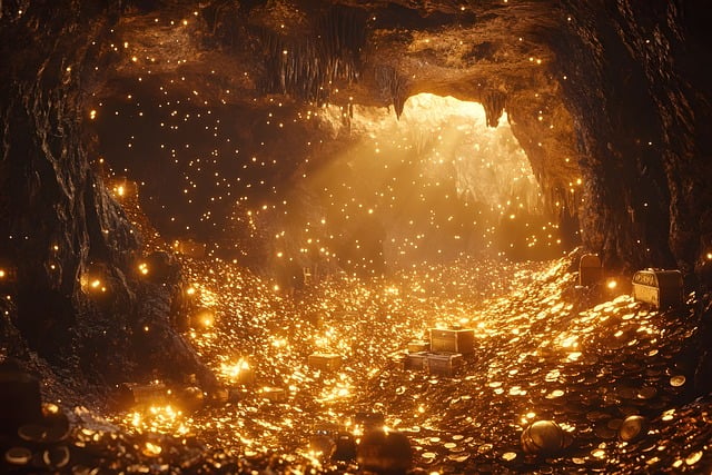 Free ai generated cave gold illustration