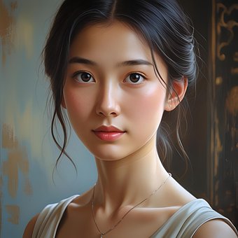 Asiatisch, Frau, Porträt, Modell, Mode