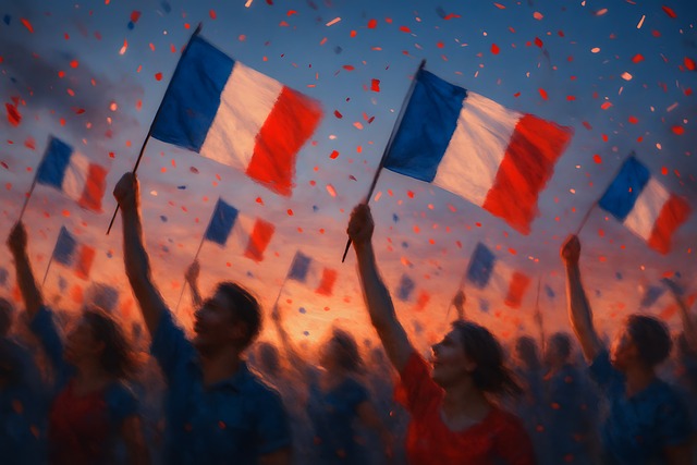 Free france flag celebration illustration