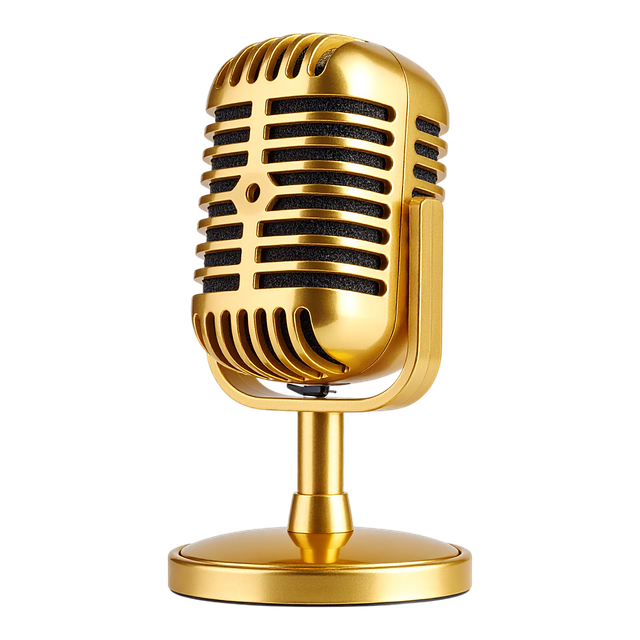 Free golden microphone classic mic vintage microphone illustration