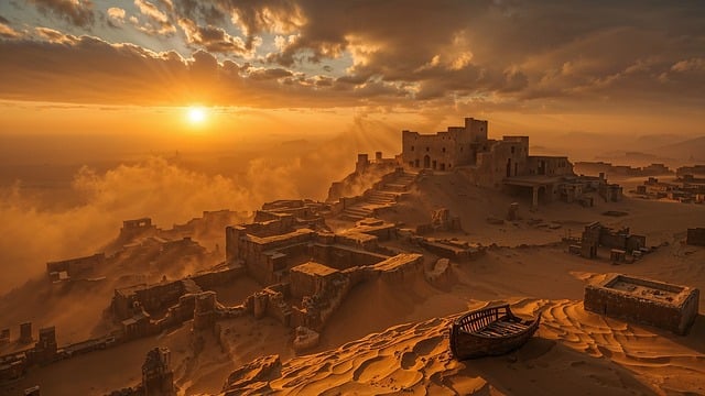 Free ai generated desert oasis illustration