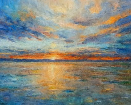 Malen, Sommer, Sonnenuntergang