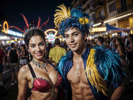 Free Carnival Beauty Couple Carnival illustration and picture