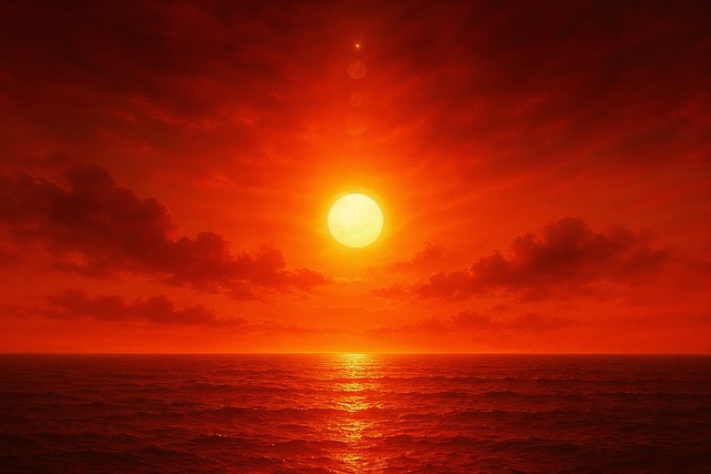 Ai Generado, Atardecer, Mar, Horizonte