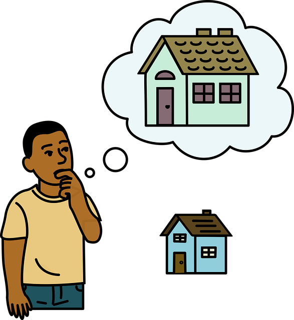 Free think man house illustration