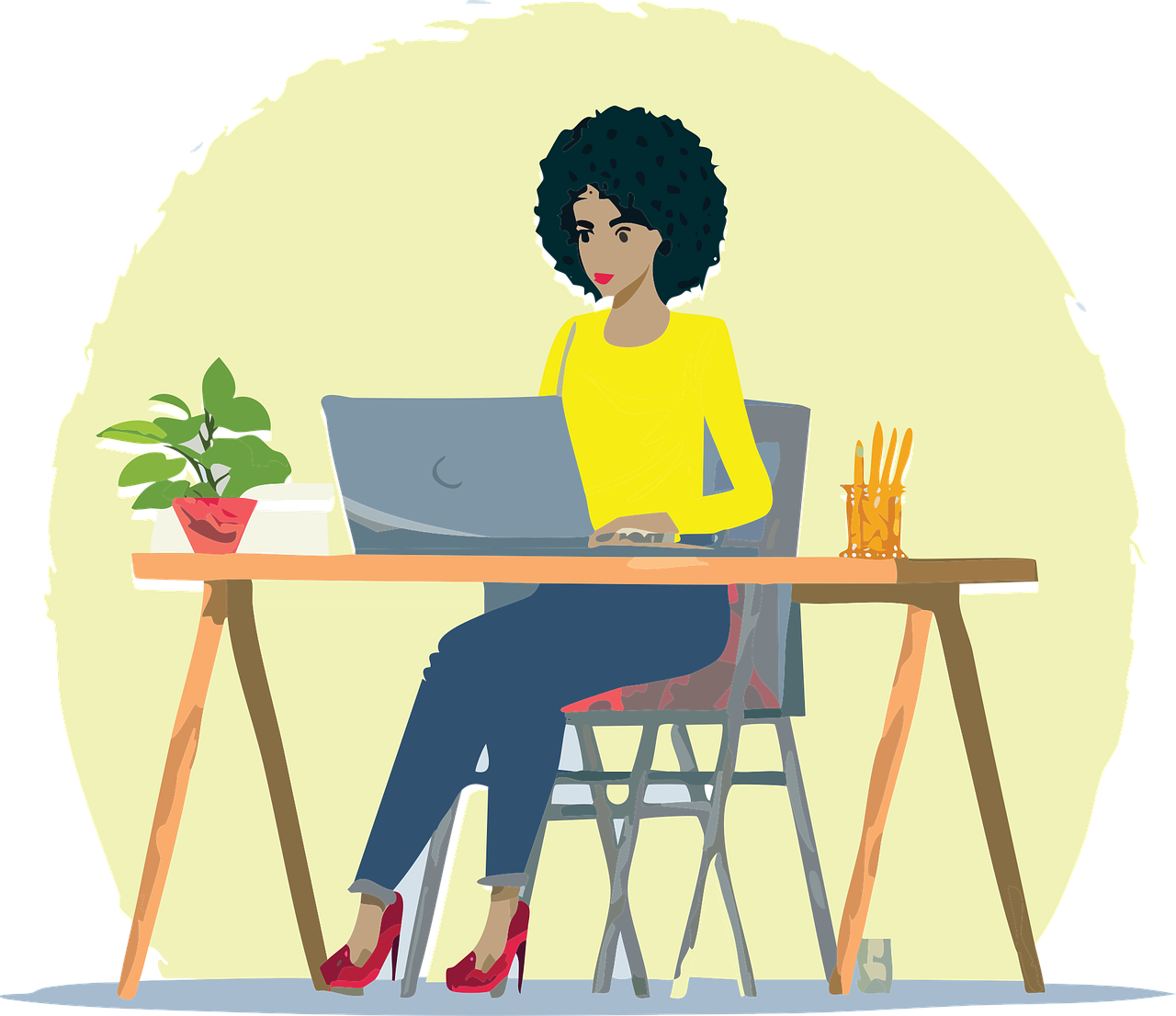 Download Women, Working, Computer. Royalty-Free Vector Graphic - Pixabay