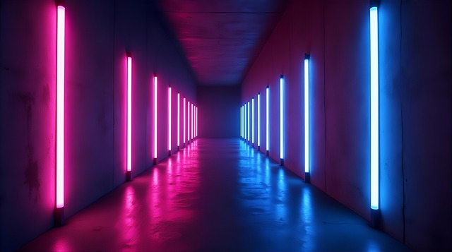 Ai Generiert, Tunnel, Neon Lights