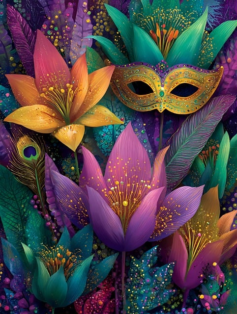 Free ai generated mask masquerade illustration