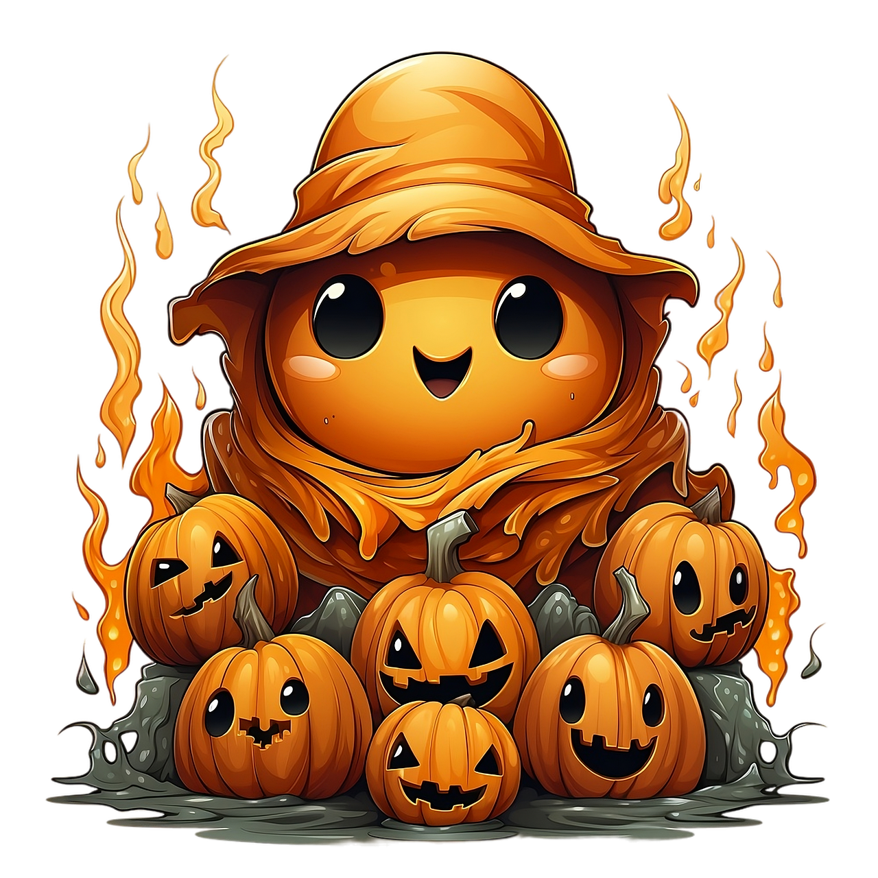 Free ai generated pumpkin halloween illustration