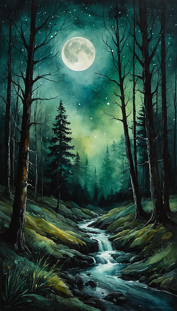 Free ai generated river stream illustration