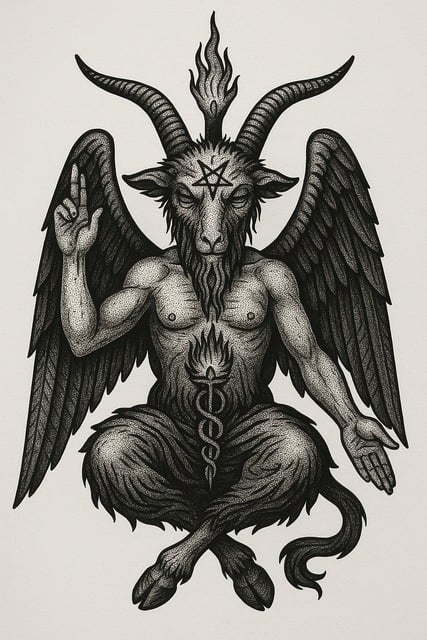 Free ai generated baphomet satan illustration