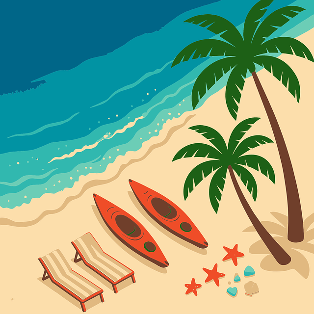 Free ai generated beach summer vector