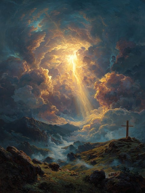 Free cross clouds sky illustration