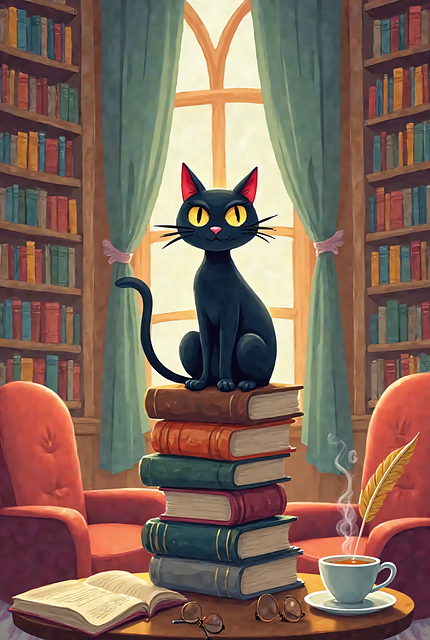Free generated by ai black cat cat illustration