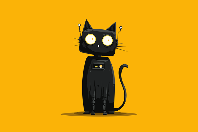 Free ai generated cyborg cat vector