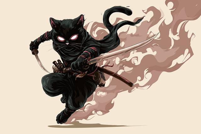 Ai Generiert, Ninja, Katze, Haustier