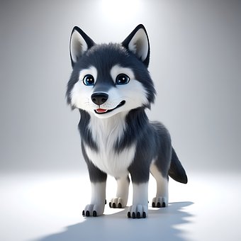 Hundehvalp, Ulv, Husky, Hund, Sød, Sne