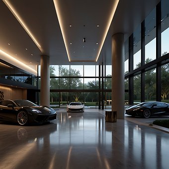 Luksus, Biler, Garage, Moderne