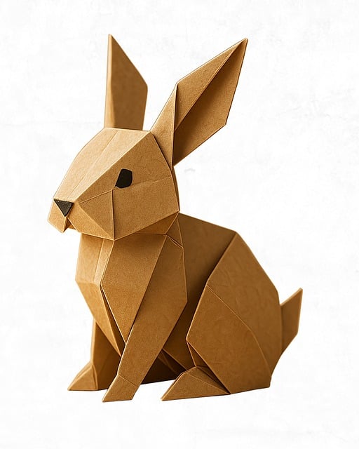 Free ai generated origami rabbit illustration