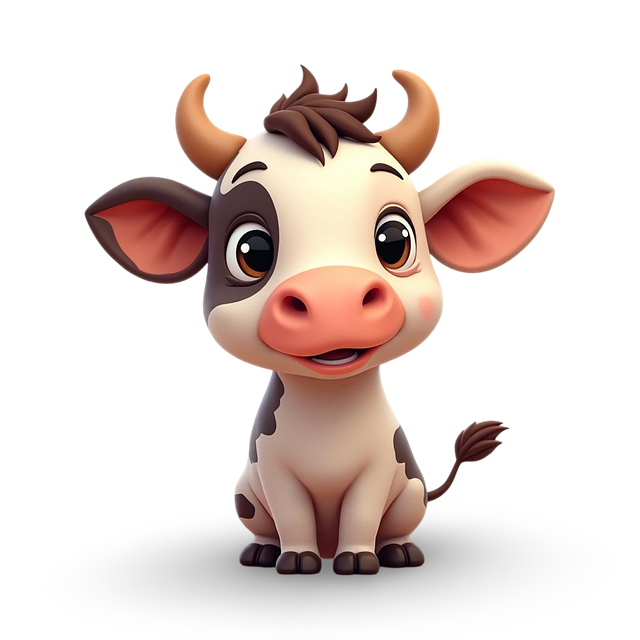 Free ai generated cow calf illustration
