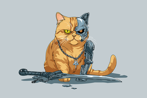 Free Cat Cyborg vector and picture