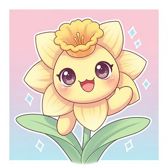 Free Ai Generated Cute Character Narcissus illustration and picture