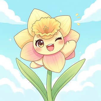 Free Ai Generated Cute Character Narcissus illustration and picture
