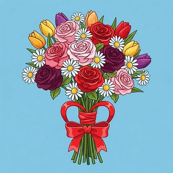 Free Ai Generated Cartoon Roses illustration and picture