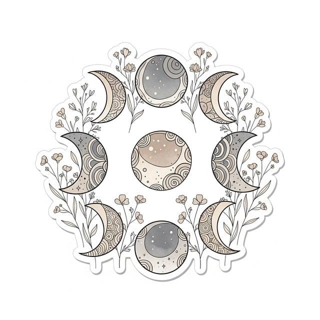 Free ai generated moon phases boho moon illustration