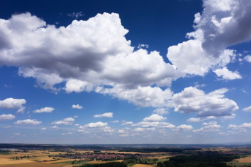 Léto, Mraky, Nebe, Krajina, Pole