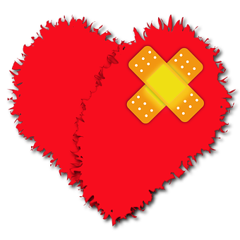 Free Broken Heart Band Aid Heart illustration and picture