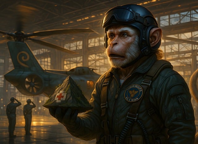 Free ai generated monkey pilot illustration